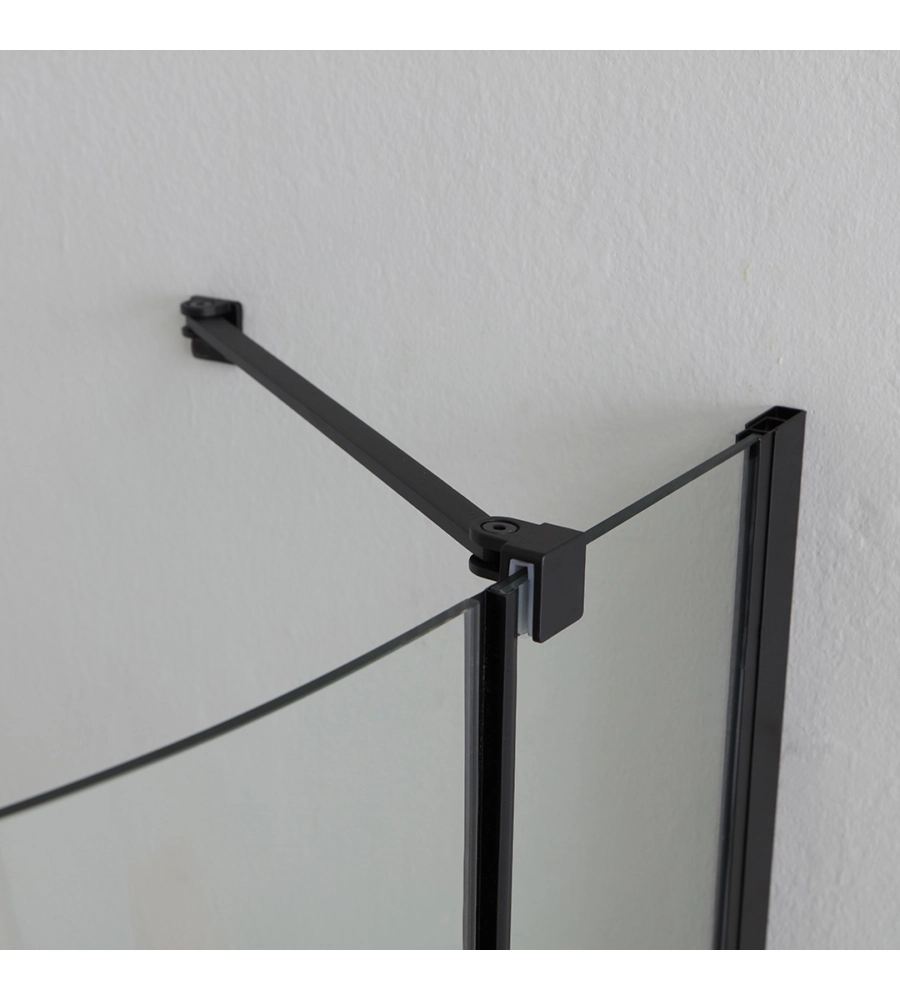 BOX DOCCIA "STELLA" SEMICIRCOLARE ALLUMINIO NERO, 80X80X190 CM